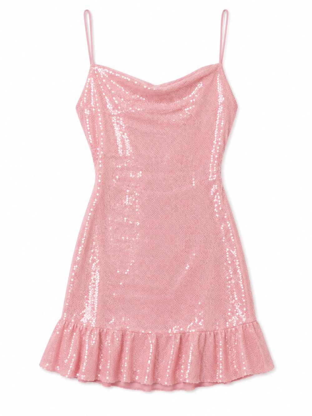 NEW Pink Sequin Sparkly Mini Dress L